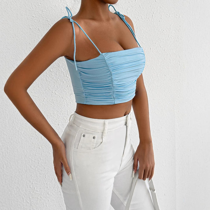 Damen Crop-Top mit Raffungen und verstellbaren Trägern Echo Archiv