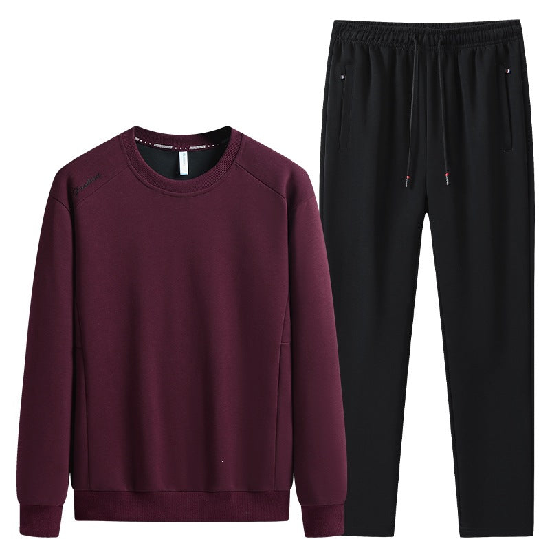 Herren Komfortables Mikrofleece-Trainingsset mit Rundhals‑Sweatshirt & tapered Jogginghose Echoarchiv