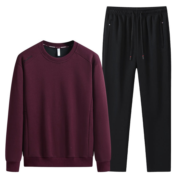 Herren Komfortables Mikrofleece-Trainingsset mit Rundhals‑Sweatshirt & tapered Jogginghose Echoarchiv