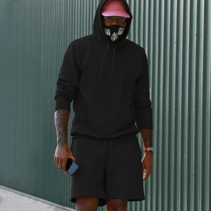 Echoarchiv Herren Hoodie-Shorts-Set mit Kängurutasche