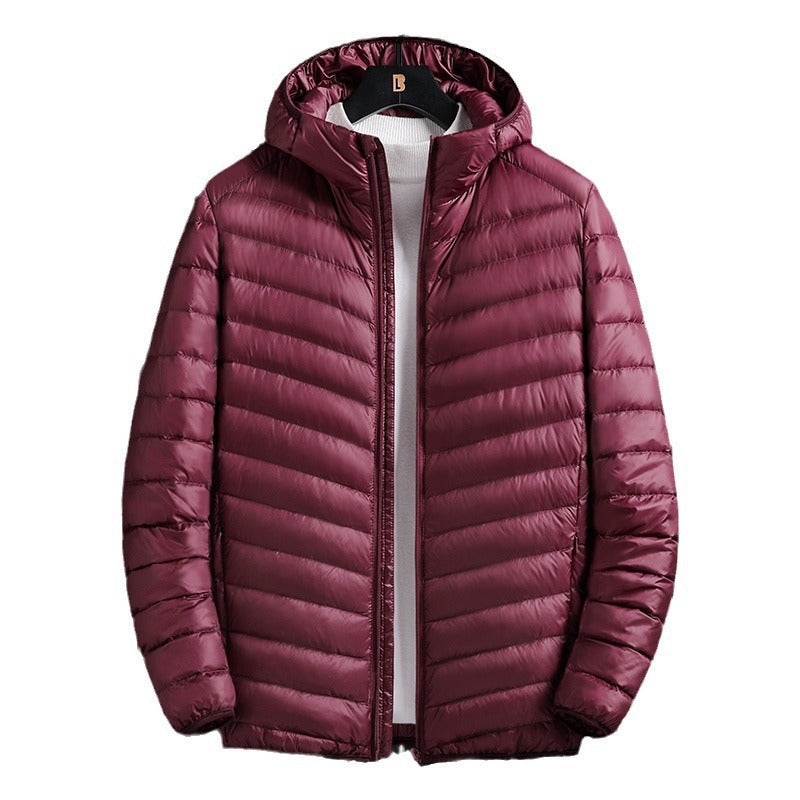 Herren nan ultraleichte Steppjacke mit Kapuze, winddichter Außenhülle und packbarem Thermofutter Echo Archiv