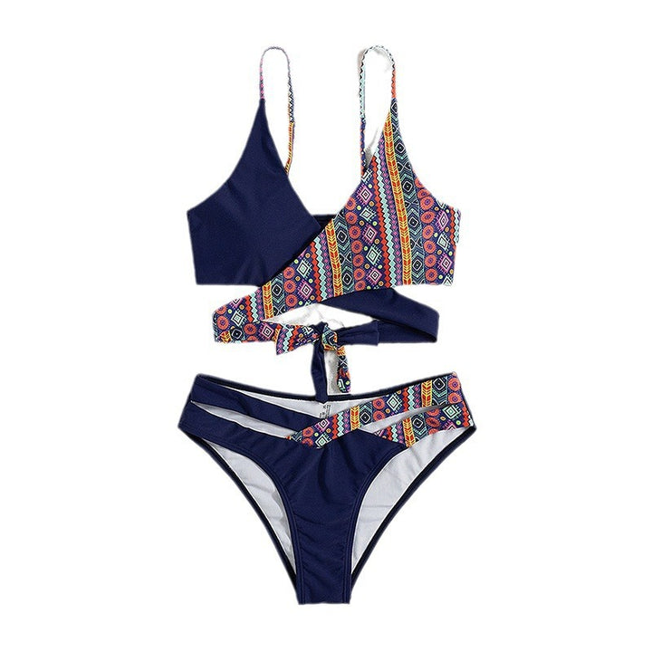 Damen Triangel-Bikini mit raffinierten geometrischen Druckdetails Echo Archiv