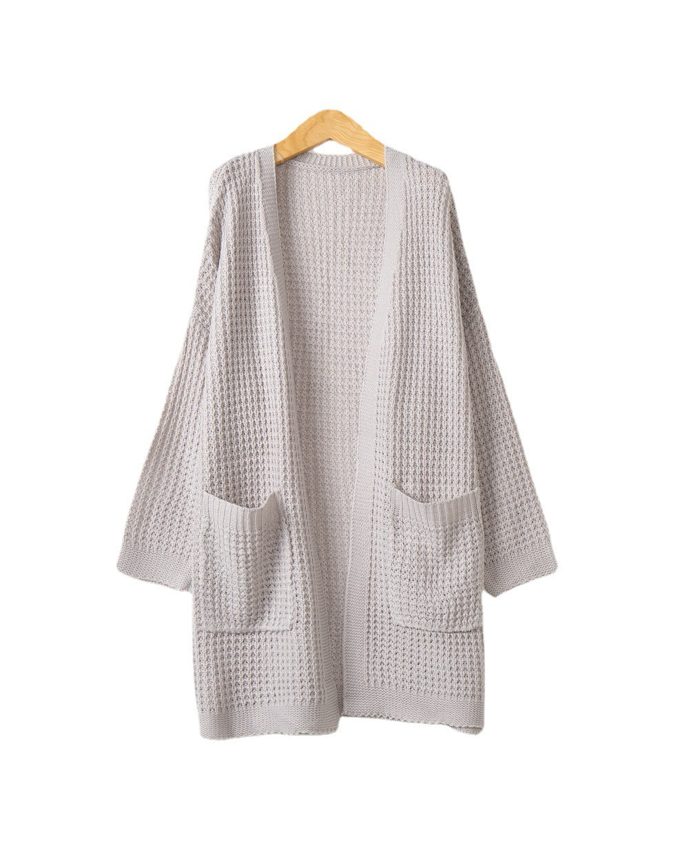 Damen Langer Oversize Strickmantel mit offener Front und aufgesetzten Taschen Echo Archiv