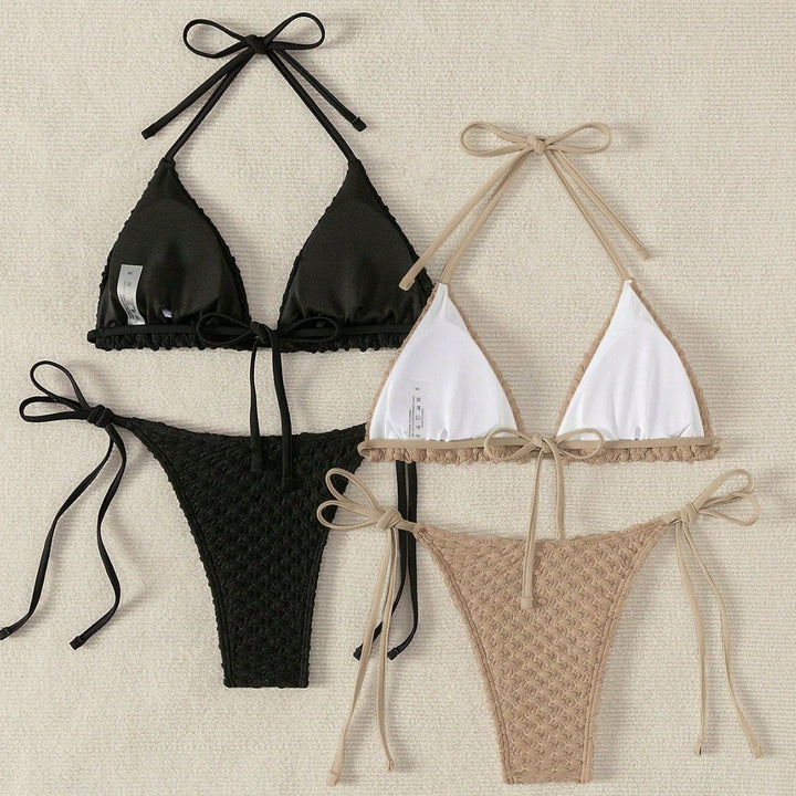 Damen Geflochtener Triangel-Bikini mit Bandeau-Oberteil Echo Archiv