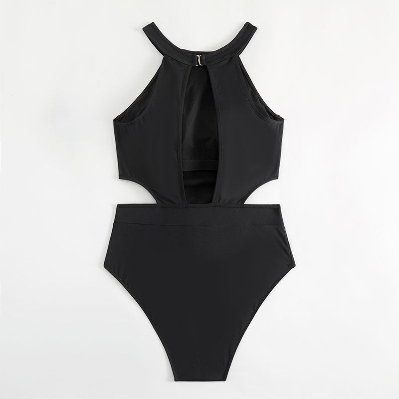 Damen Einteiler Badeanzug mit hohem Kragen und modischen Cut-Outs Echo Archiv