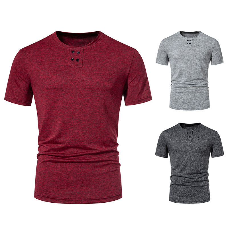 Herren modisches T-Shirt mit strukturiertem Obermaterial und asymmetrischem Kragen Echoarchiv