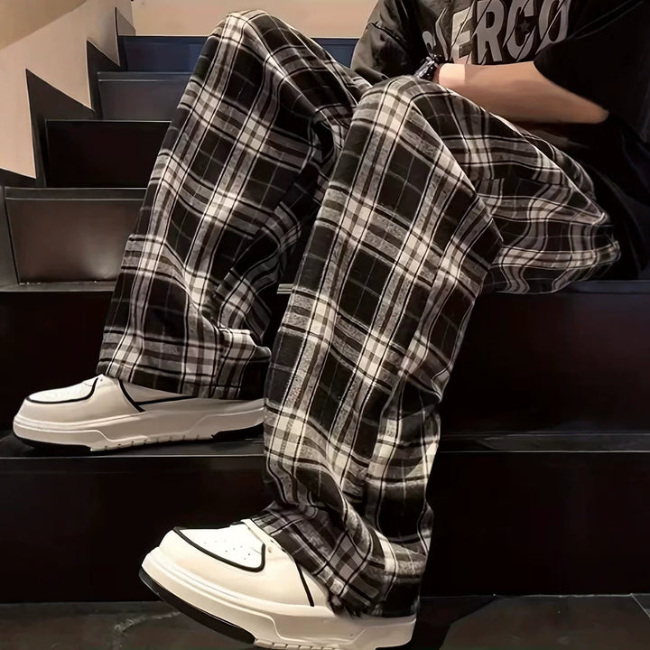 Herren Bequeme Karierte Freizeithose Echoarchiv