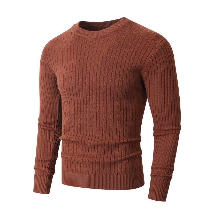 Herren Merino-Mix Feinstrickpullover mit Zopfmuster, Rippbündchen und schmaler Silhouette Echo Archiv