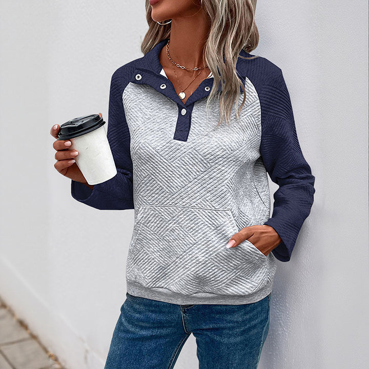 Damen Modischer Sweatshirt mit abnehmbarem Kragen Echo Archiv