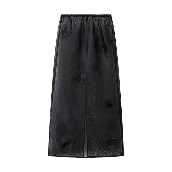Damen Transparenter Organza-Unterrock mit elastischem Bund und 3D‑Blütenapplikation Echo Archiv