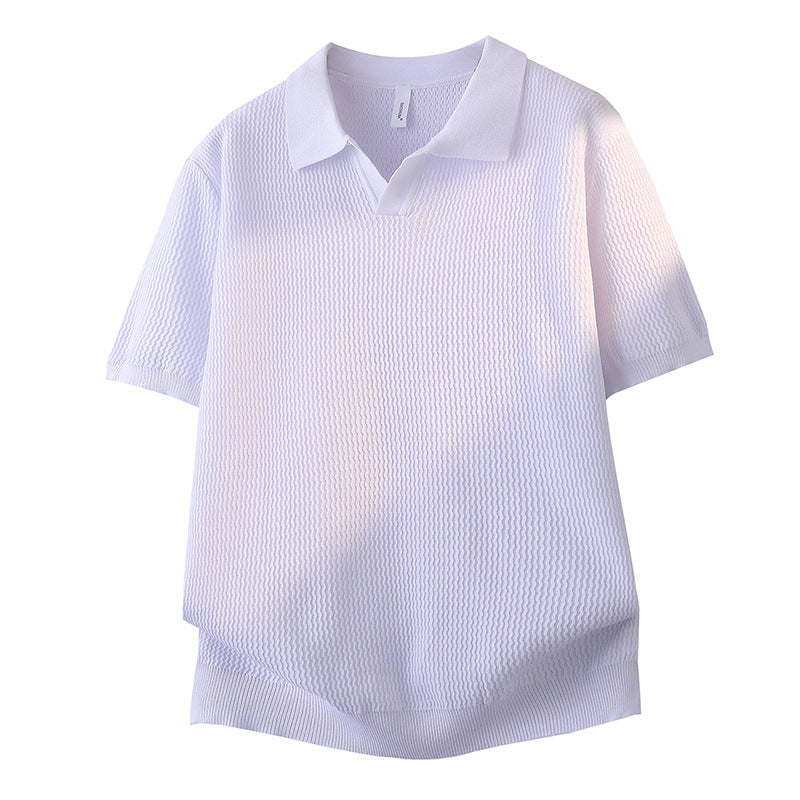 Damen Kurzarm Poloshirt mit strukturiertem Design Echo Archiv