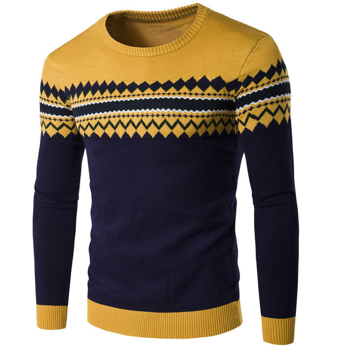 Herren modischer Strickpullover mit geometrischem Muster Echoarchiv