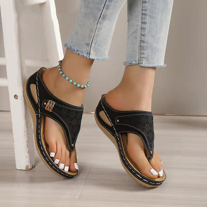 Damen nan ergonomische orthopädische Zehensteg-Sandalen mit gepolstertem Fußbett Echo Archiv