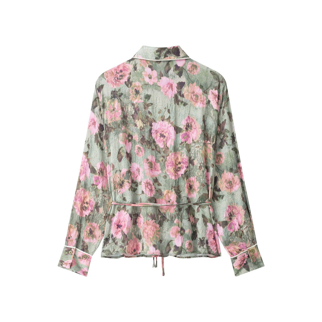 Damen Weite Plissee-Hose mit Blumenprint und elastischen Bündchen Echo Archiv