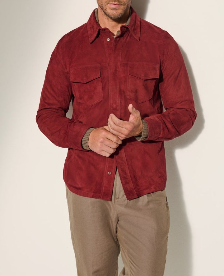 Herren Wildlederjacke mit stilvollen Pattentaschen Echoarchiv