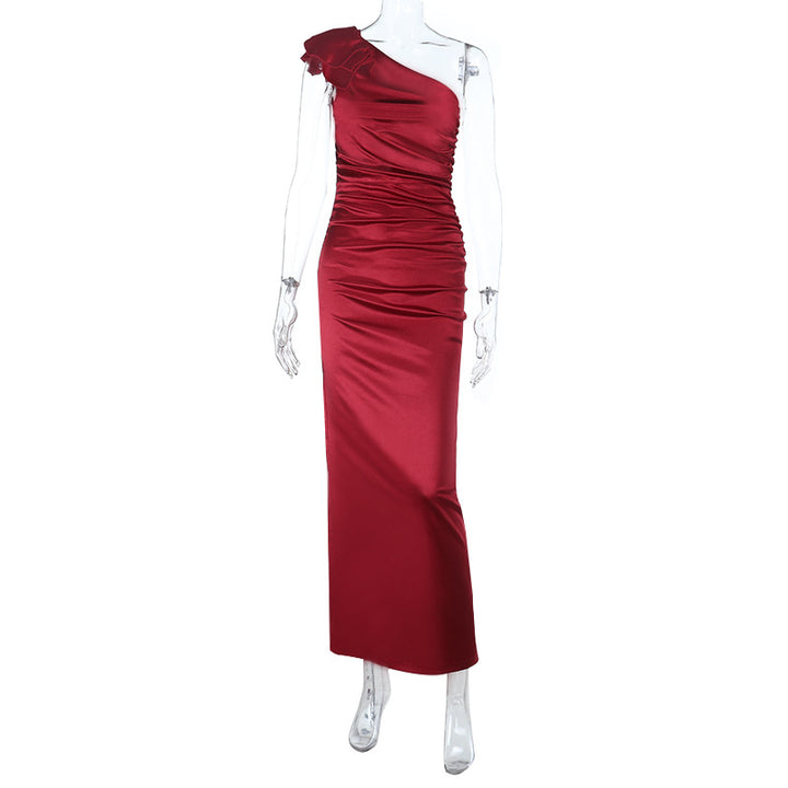Damen Elegantes One-Shoulder Kleid mit Drapierungen Echo Archiv