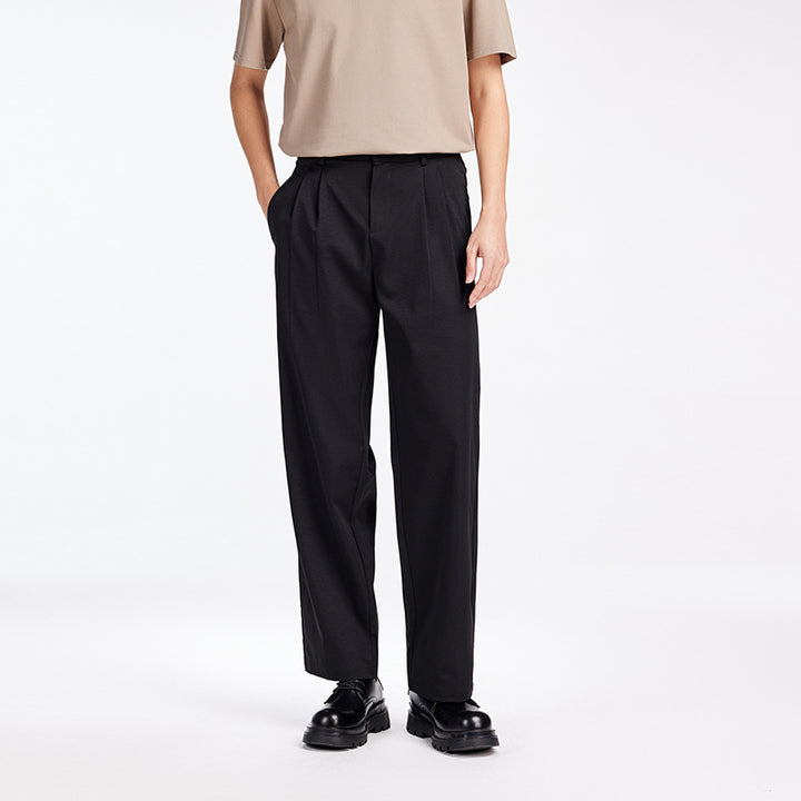 Herren Elegante Bundfalten-Stoffhose mit hoher Bundhöhe, Bügelfalte und geradem Bein Echo Archiv