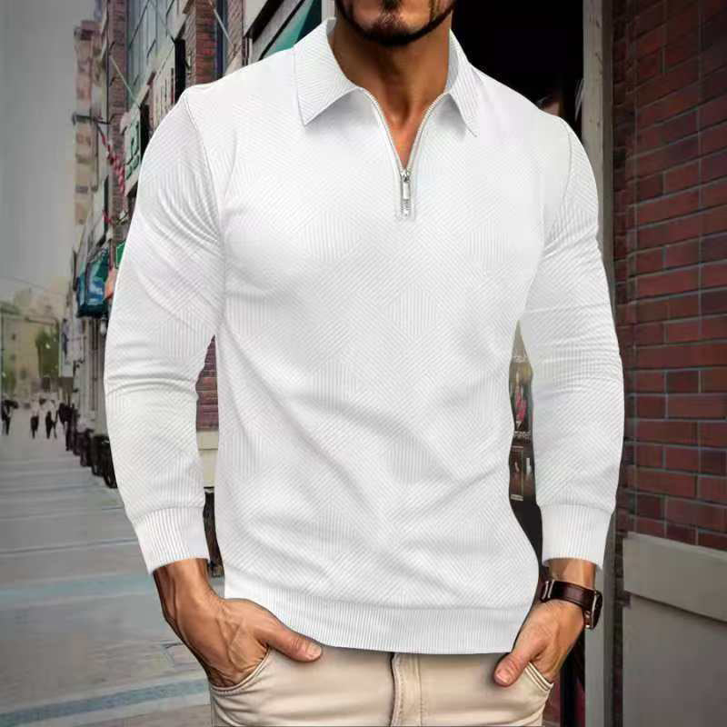 Herren Fleece-Pullover mit hohem Kragen und innovativem Strukturdesign Echoarchiv