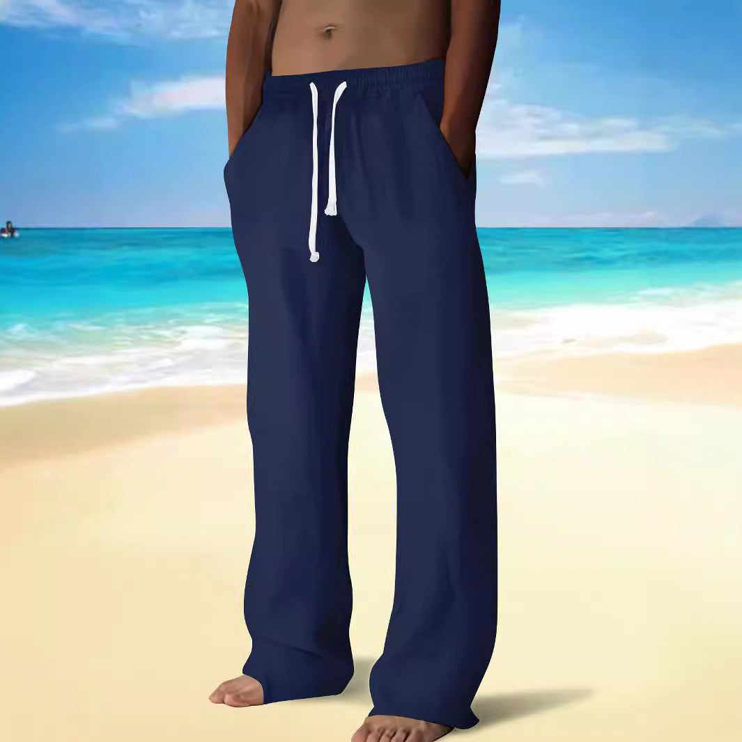 Herren bequeme Strandhose mit elastischem Bund und seitlichen Taschen Echoarchiv