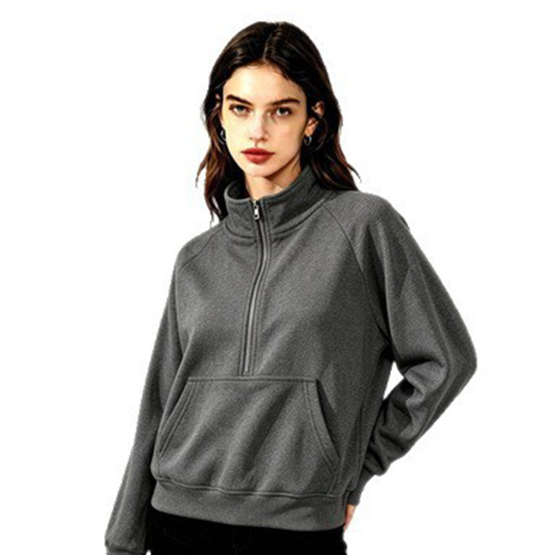 Damen Sportlicher Kapuzenpullover mit Stehkragen Echoarchiv
