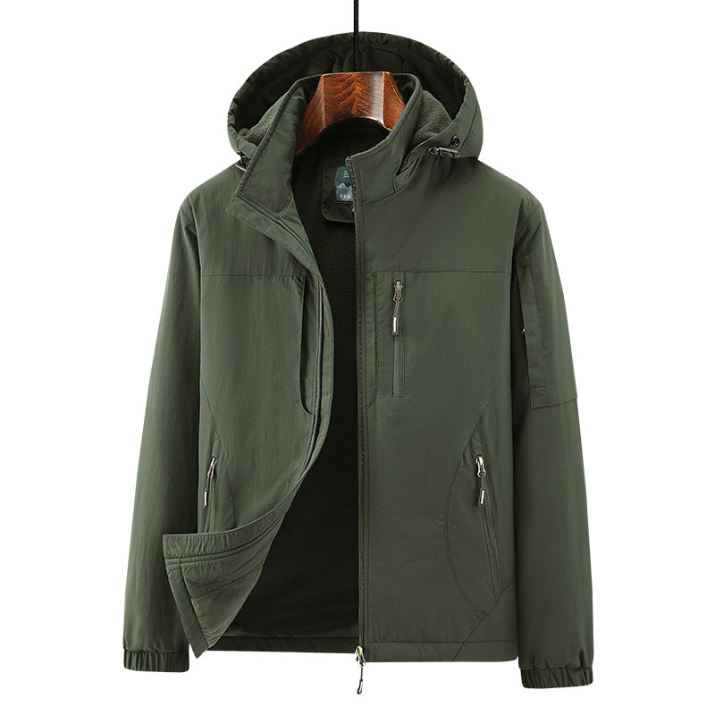 Herren Leichte Wind- und Thermo-Softshelljacke mit Kapuze, fleecegefüttert & Multifunktionstaschen Echoarchiv