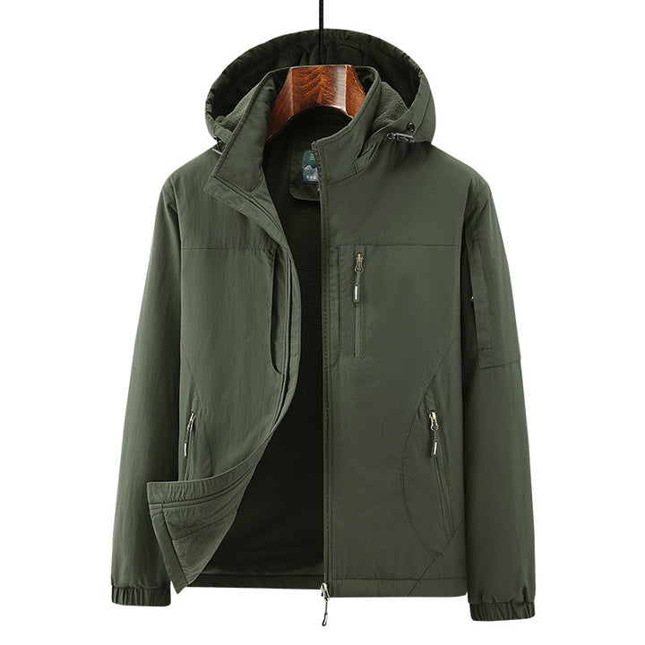 Herren Leichte Wind- und Thermo-Softshelljacke mit Kapuze, fleecegefüttert & Multifunktionstaschen Echoarchiv