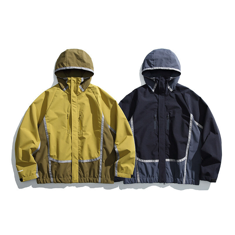 Unisex Wasserabweisende technische Kapuzenjacke mit Reflektorpaspeln und elastischem Saum Echo Archiv