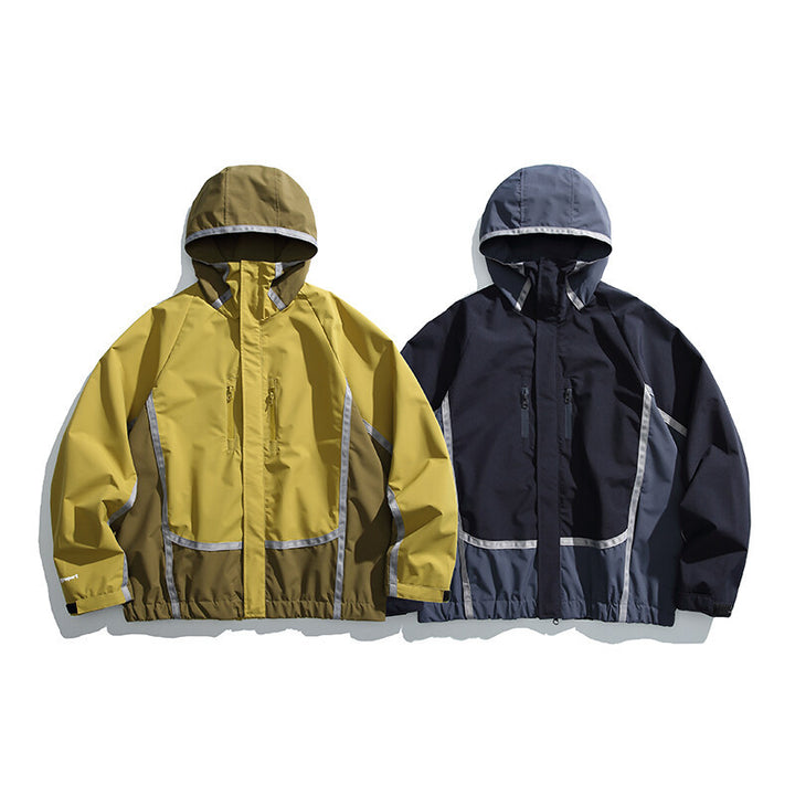 Unisex Wasserabweisende technische Kapuzenjacke mit Reflektorpaspeln und elastischem Saum Echo Archiv
