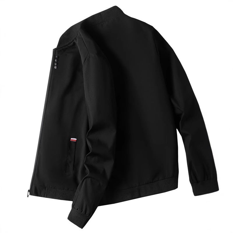 Herren modische Freizeitjacke mit hohem Kragen und seitlichem Reißverschluss Echoarchiv