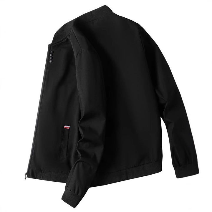 Herren modische Freizeitjacke mit hohem Kragen und seitlichem Reißverschluss Echoarchiv
