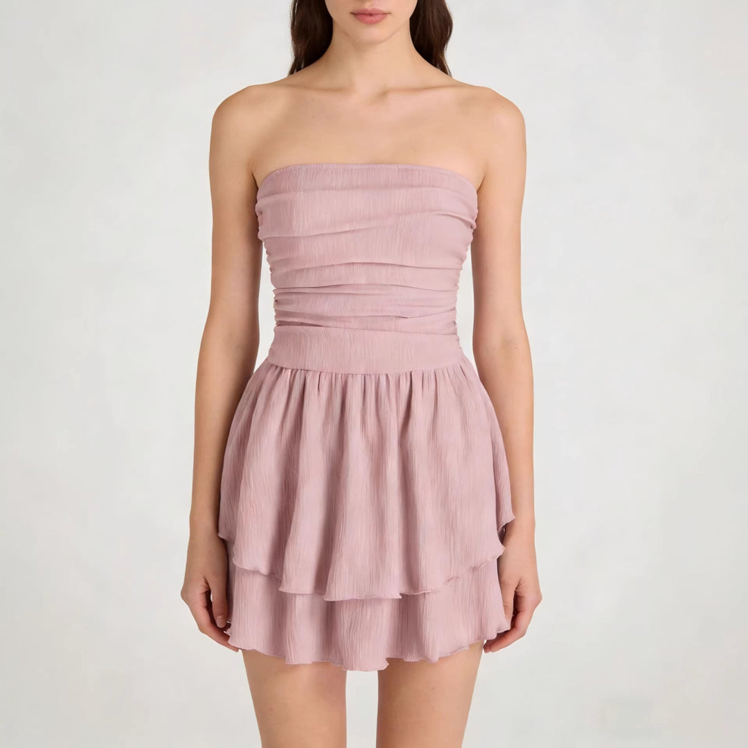 Damen Wickelkleid mit gerafftem Oberteil und fließendem Rock Echo Archiv
