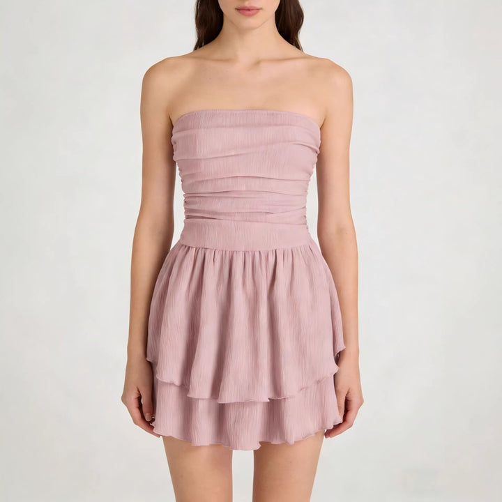 Damen Wickelkleid mit gerafftem Oberteil und fließendem Rock Echo Archiv