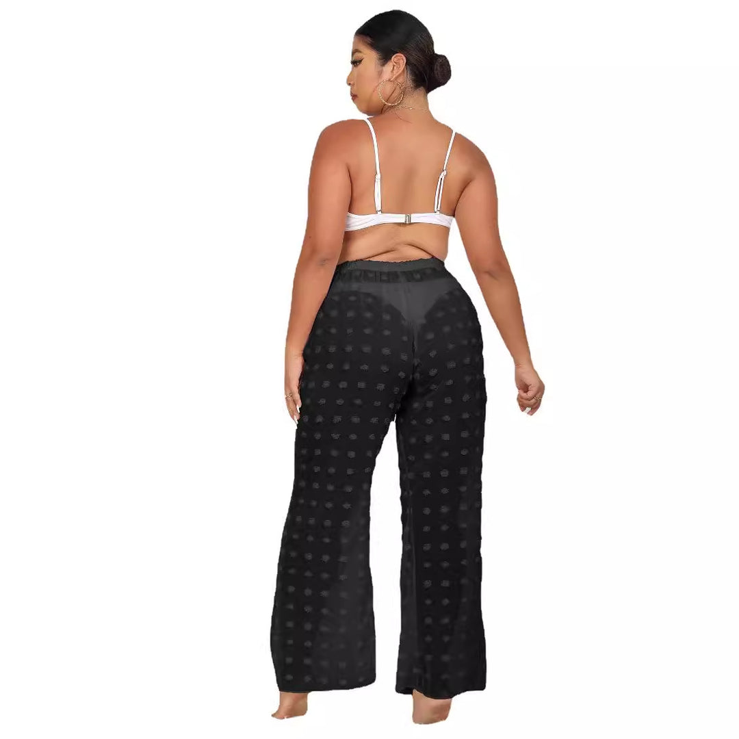 Damen luftige Strandhose mit voluminösen Pompom-Applikationen Echo Archiv