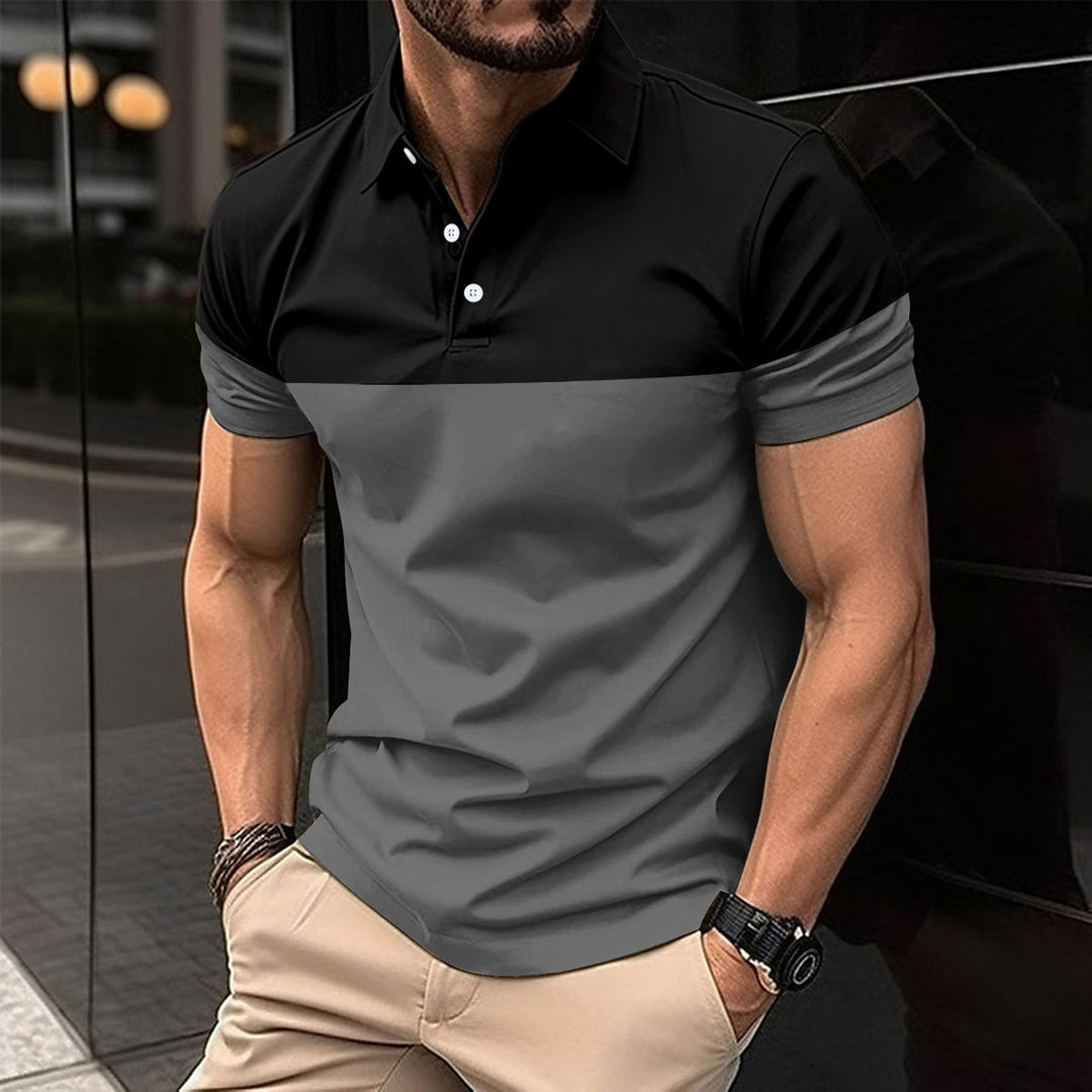 Herren Poloshirt mit modernem Farbblock-Design und komfortablem Schnitt Echoarchiv