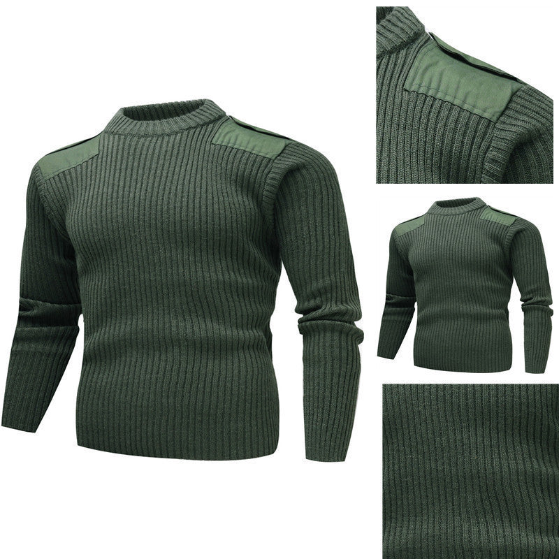 Herren strukturiertes Strickoberteil mit Schulterdetails Echoarchiv