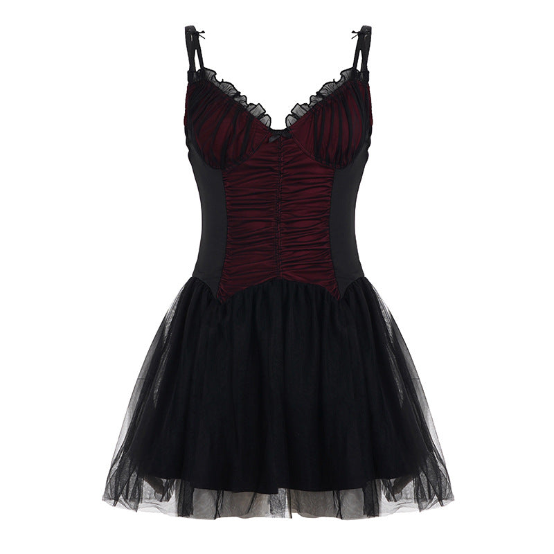 Damen Sexy Spitzenkleid im figurbetonten Design mit glänzendem Unterrock Echo Archiv
