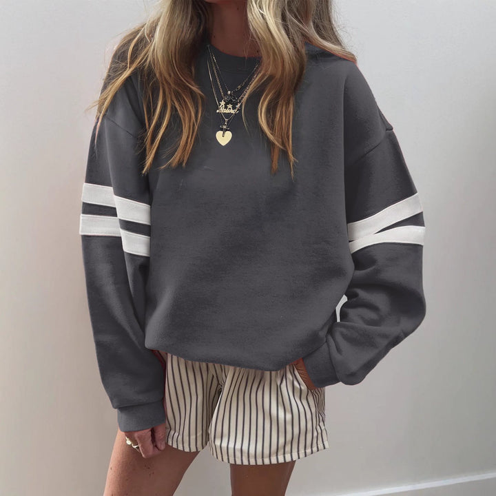 Damen Weit geschnittenes Sweatshirt mit Kontraststreifen an den Ärmeln Echo Archiv