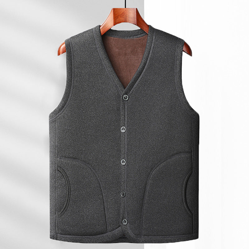 Herren Wattierte Thermo-Weste mit kuscheligem Fleece-Innenfutter und Knopfleiste – Marzano