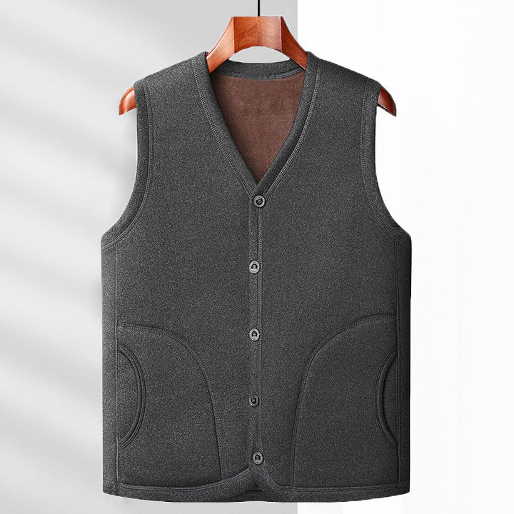Herren Wattierte Thermo-Weste mit kuscheligem Fleece-Innenfutter und Knopfleiste – Marzano