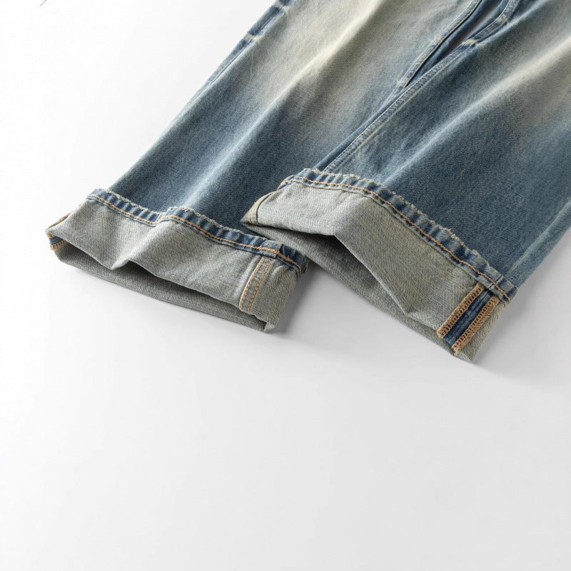Damen Weitgeschnittene Straight‑Leg Jeans mit hoher Taille und Vintage‑Waschung Echo Archiv