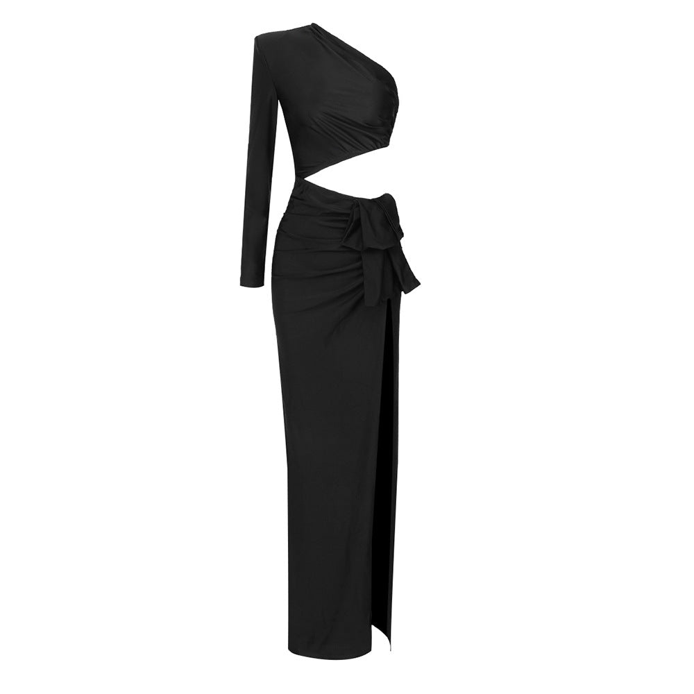 Damen Elegantes Maxikleid mit asymmetrischem Design und schwingendem Rock Echo Archiv