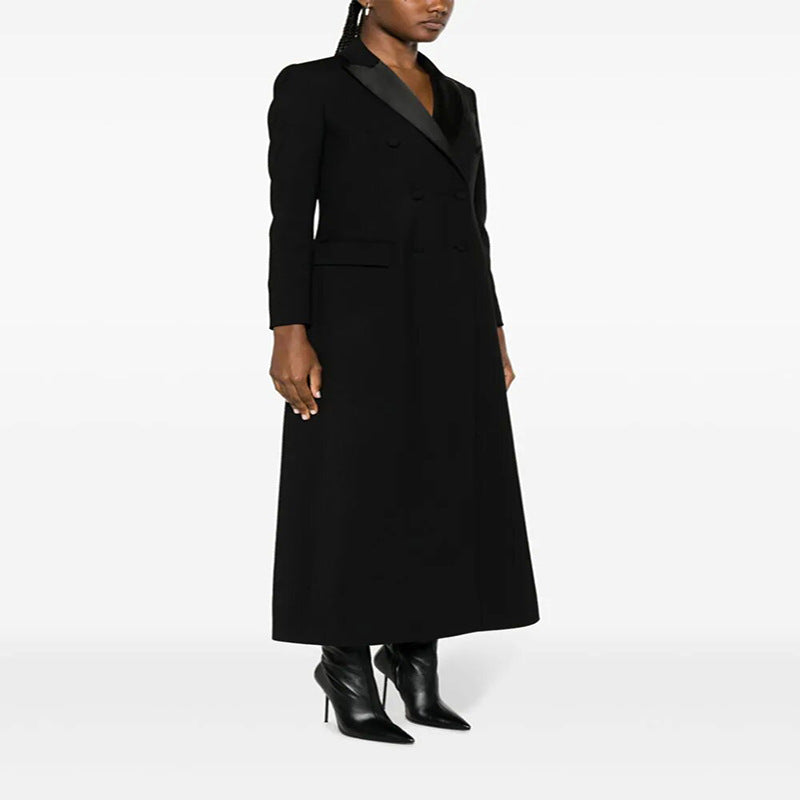 Damen Maxiblazer-Mantel im Smokingschnitt mit schmaler Silhouette Echoarchiv