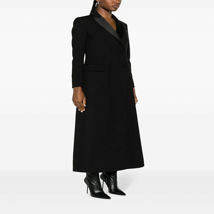 Damen Maxiblazer-Mantel im Smokingschnitt mit schmaler Silhouette Echoarchiv