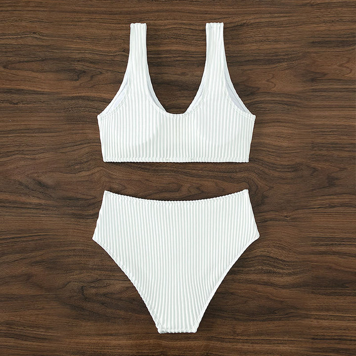 Damen Hochtailliertes Bikiniset mit eleganter Struktur Echo Archiv
