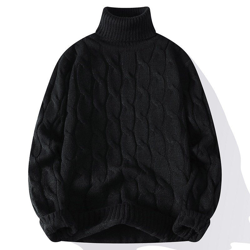 Damen Grobgestrickter Rollkragenpullover mit Zopfmuster und Oversize-Schnitt Echo Archiv