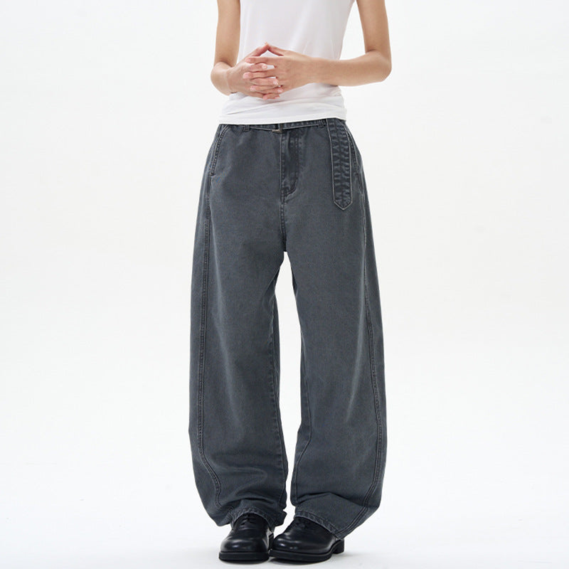 Herren Weite Baumwoll-Baggyhose mit tiefem Schritt und verlängertem Saum Echo Archiv