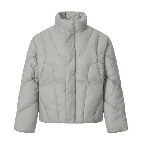 Unisex Kurze gesteppte Isolationsjacke mit wärmendem Funnelkragen Echoarchiv