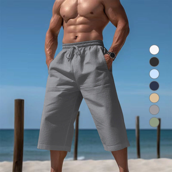 Herren nan lässige knielange Bermuda-Shorts mit elastischem Bund und Tunnelzug Echoarchiv