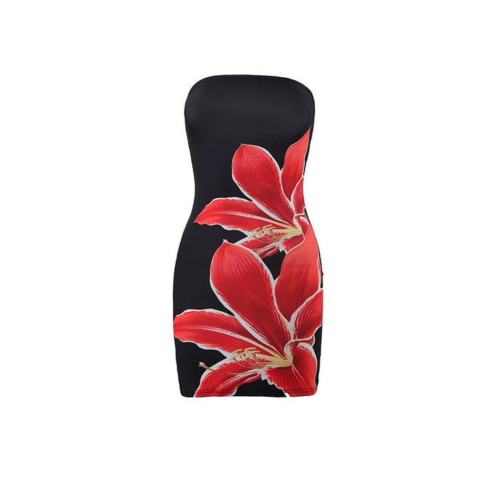 Damen Minikleid mit floralem Print und figurbetontem Schnitt Echo Archiv