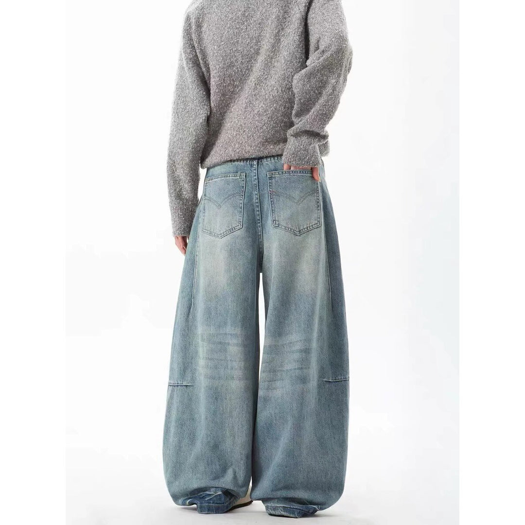 Damen Extraweite Vintage-Baggy-Jeans mit extra tiefem Schritt, entspannter Silhouette und used Waschung Echo Archiv